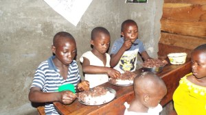 Another group of kids eating