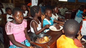 Enjoying their meal