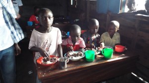The kids eating